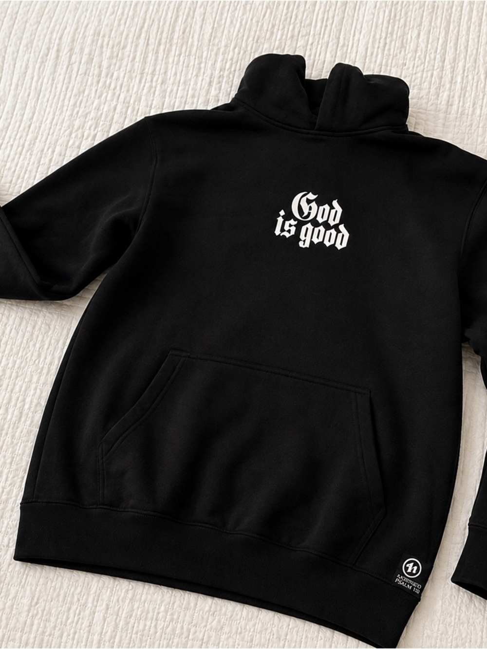 Black "God is Good" Graphic Hoodie
